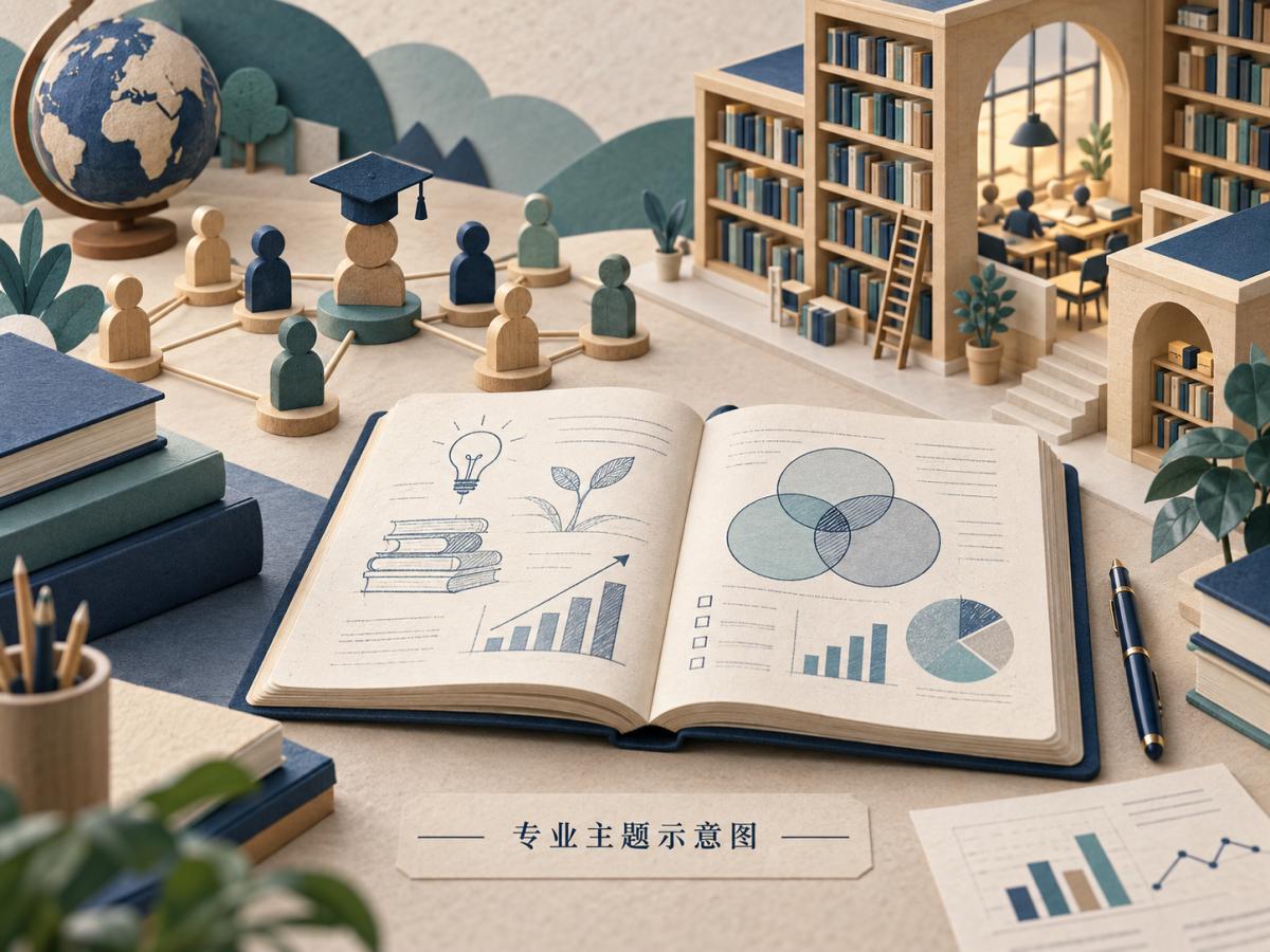 教育管理专业主题示意图（AI生成），非实际校园；DEM项目授予主体及授权待核。