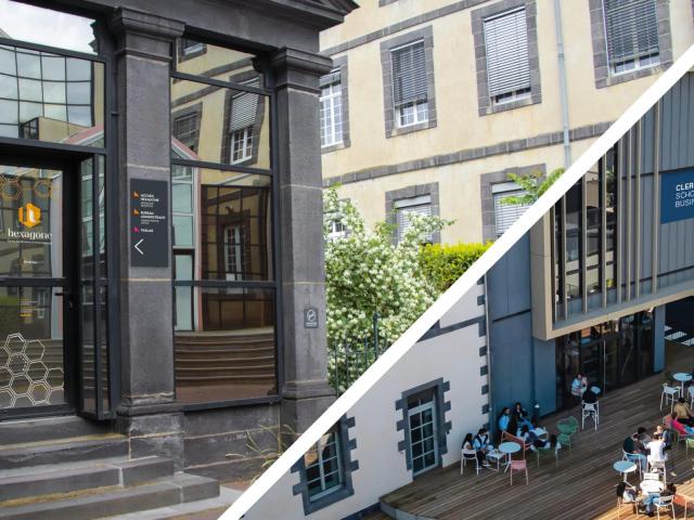 克莱蒙商学院官方校园建筑组合图；院校识别图，不代表项目实际授课地点